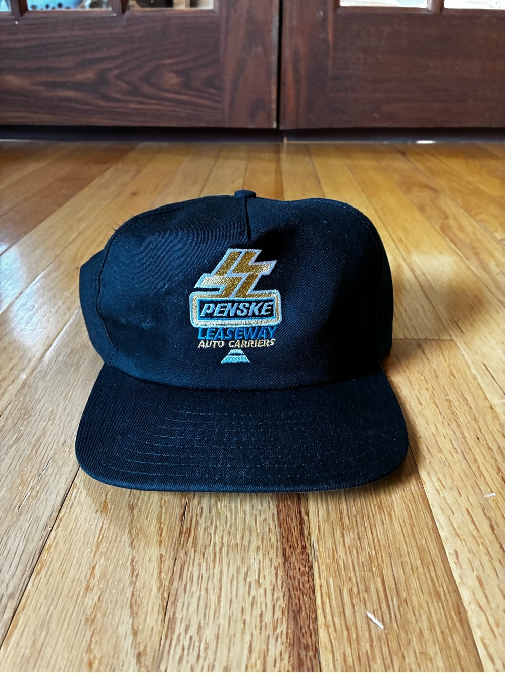 Penske Leaseway Auto Carriers Black Embroidered Snapback Hat